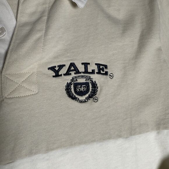 Yale University Mens Medium Long Sleeve Rugby Shirt Collared Academia College - Picture 3 of 7